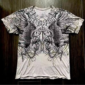Affliction Men's Graphic T-Shirt - Black and White
